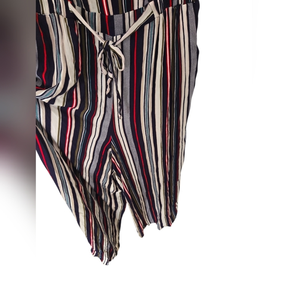 Planet Gold Striped Jumpsuit with Adjustable Straps Size 3x - Picture 3 of 6